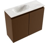 Mondiaz ture-dlux 60cm mueble fondo reducido rust. eden lavabo posición izquierda ostra. sin orificio.