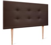 Dhome cabecero de polipiel capitoné 110x115cm con patas camas 105 - chocolate