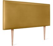 Dhome cabecero de polipiel liso 95x105cm con patas camas 90 - dorado