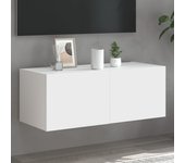 Mueble de tv de pared | mueble de salón | mesa de tv con luces led blanco 80x35x31 cm cfw61354