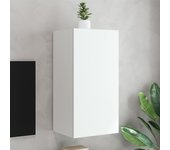Mueble de tv de pared | mueble de salón | mesa de tv con luces led blanco 40,5x35x80 cm cfw89141
