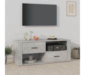 Mueble para tv | mueble de salón | mesa de tv contrachapada gris hormigón 100x35x40 cm cfw48966