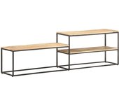 Mueble para tv | mueble de salón | mesa de tv de madera maciza de mango rugosa 180x30x50 cm cfw24556