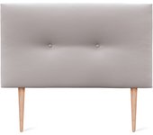 Dhome cabecero de polipiel liso con botones 105x105cm con patas camas 105 - gris claro