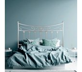 Cabecero de forja córdoba, color blanco oro cabezal para cama de 135 cm, cama matrimonio (140 cm x 125 )