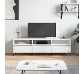 Mueble de tv | mueble de salón | mesa de tv madera contrachapada blanco 150x30x44,5 cm cfw28260