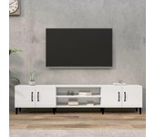 Mueble de tv | mueble de salón | mesa de tv madera contrachapada blanco brillo 180x31,5x40 cm cfw77464