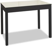 Mesa de cocina fija - alto 92 cm - estructura color negra - tapa cristal color beig