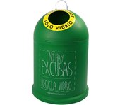 Tienda eurasia - cubo de basura para reciclaje de vidrio, 29x29x4 5cm, no hay excusas