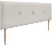Dhome cabecero de polipiel liso con botones 145x105cm con patas camas 135/140 - blanco hueso