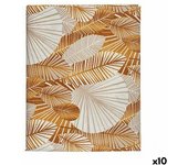 Mantel loneta antimanchas hojas 140 x 180 cm dorado (10 unidades)