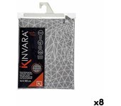 Mantel jacquard antimanchas abstracto 140 x 180 cm gris (8 unidades)