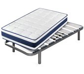 Colchón viscoelástico tresor + somier apolo | medida: 80x200 cm | con 4 patas de 25 cm