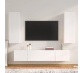 Set de 4 piezas muebles para tv | mueble de salón | mesa de tv madera contrachapada blanco cfw96523