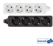 Regleta inline tipo f 4 puertos + seguro para niños blanco 3m