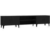 Mueble tv negro 180x31,5x40 cm de madera contrachapada