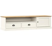 Mueble tv vigo blanco 156x40x40 cm madera maciza de pino