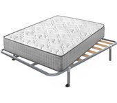 Colchón viscoelástico diamond fresh + somier hades con 4 patas cuadradas de 25 cm | medidas: 150x200 cm
