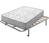 Colchón viscoelástico diamond fresh + somier hades con 4 patas cuadradas de 25 cm | medidas: 120x190 cm