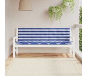 Cojines para banco de jardín 2 piezas rayas azul/blanco