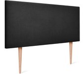 Dhome cabecero de tela aqualine liso 95x105cm con patas camas 90 - negro