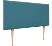Dhome cabecero de lino natural liso 110x105cm con patas camas 105 - turquesa