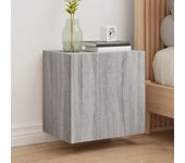 2 piezas muebles de tv de pared | mueble de salón | mesa de tv madera gris sonoma 40,5x30x40 cm cfw88849
