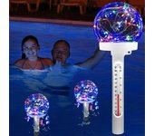 Termómetro flotante para piscina, termómetro solar led colorido para piscina flotante, termómetro para piscina fácil de leer por la noche