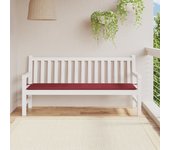 Cojín para banco de jardín rojo burdeos 180x50x3 cm