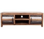 Mueble tv de madera maciza de acacia 120 x 35 x 40 cm