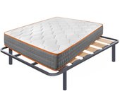 Colchón viscoelástico confort luxe + somier zeus con 4 patas de 32 cm | medidas: 135x190 cm
