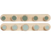 Perchero de pared dkd home decor 48 x 6 x 7,5 cm tropical madera mdf (2 unidades)