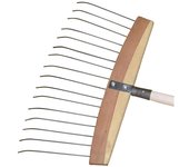 Escoba para hojas y césped madera/acero sin mango