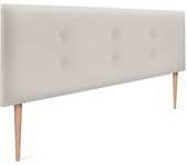 Dhome cabecero de polipiel con 2 hileras de botones 135x105cm con patas camas 120/135 - blanco hueso