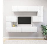 Set de 10 piezas mueble para tv | mueble de salón | mesa de tv madera de ingeniería blanco cfw70454
