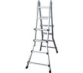 Escalera telescópica multifuncion de aluminio 2x5+5 peld.