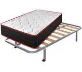 Colchón viscoelástico cool viscofresh + somier hades con 4 patas cuadradas de 25 cm | medidas: 105x180 cm