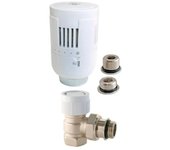 Válvula termostática t303 ángulo universal en latón blanco