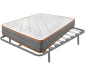 Colchón viscoelástico confort luxe + somier hermes con 5 patas de 32 cm | medidas: 105x180 cm