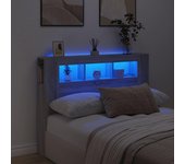 Cabecero led sonoma gris 140x18,5x103,5 cm madera contrachapada