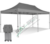 Carpa plegable 3x6 gris sin laterales . aluminio 45 mm. tejido recubierto de pvc impermeable, repelente al agua de 350gm