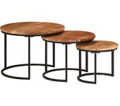 Mesas nido 3 piezas de madera maciza de acacia