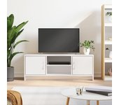 Mueble de tv | mueble de salón | mesa de tv madera de ingeniería blanco brillo 102x30x37,5 cm cfw98875