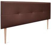 Dhome cabecero de polipiel con botones 150x105cm con patas camas 150 - chocolate