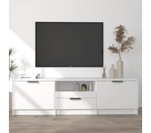 Mueble para tv | mueble de salón | mesa de tv madera contrachapada blanco 140x35x40 cm cfw13989
