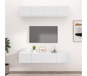 4 piezas muebles para tv | mueble de salón | mesa de tv madera contrachapada blanco 80x30x30 cm cfw12749