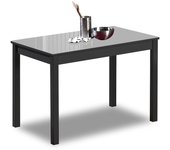 Mesa de cocina fija - 90x50 cm - estructura color negra - tapa cristal color gris