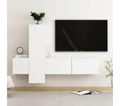 Set de 3 piezas muebles de tv | mueble de salón | armario tv madera de ingeniería blanco cfw13785