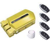 Cerradura invisible dorada con alarma de 120db 4 mandos