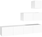 Juego de soporte para tv de 4 piezas de madera de ingeniería blanca